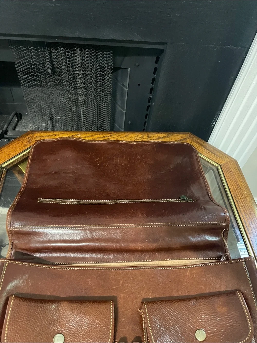 Men's Classic Brown Leather Briefcase - Professional Work Bag